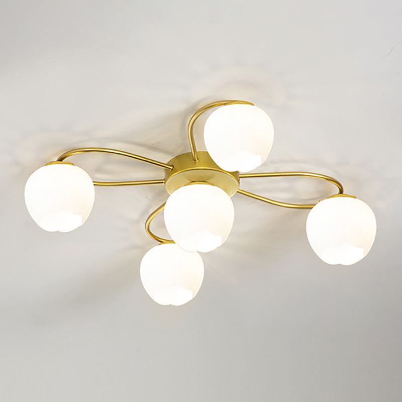 Simplicidad Semi Flush Montaje Iluminación Vidromas Lámpara de techo de la sala de estar