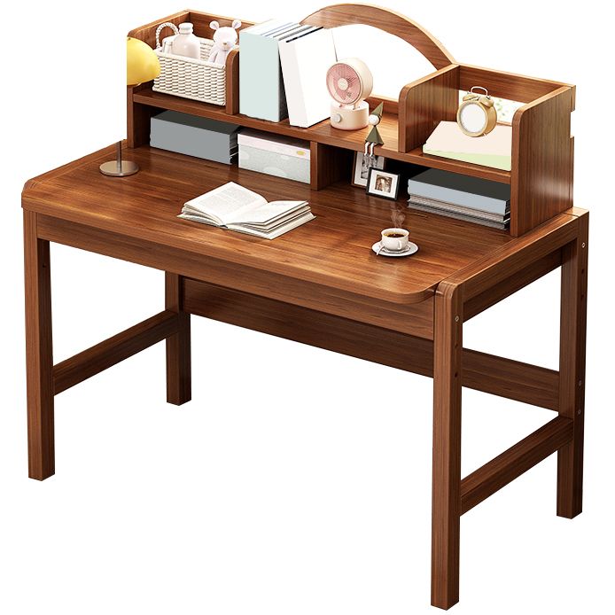Study Desk with Storage Drawer Wooden Multifunctional Lifting Home with Storage Shelves