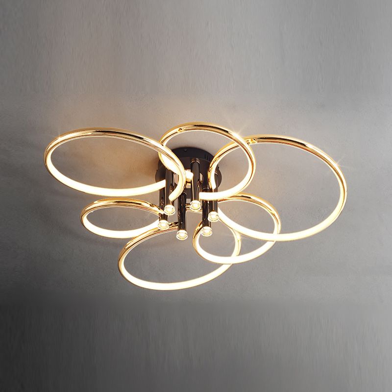 Luminaires encastrés contemporains Lampes encastrées linéaires en métal en or
