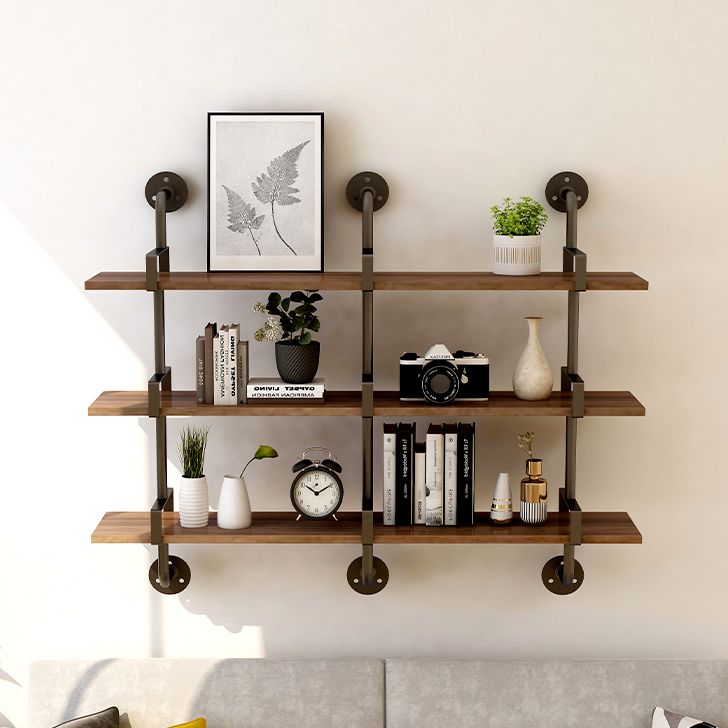 7.87"W Bookshelf Industrial Style Wall Mounted Bookcase for Home Study Room