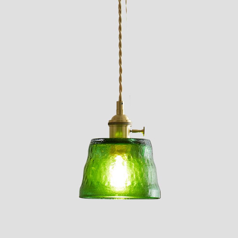 Glass Cup Shade Hanging Lights Industrial Style 1 Light Hanging Mount Fixture for Bedroom