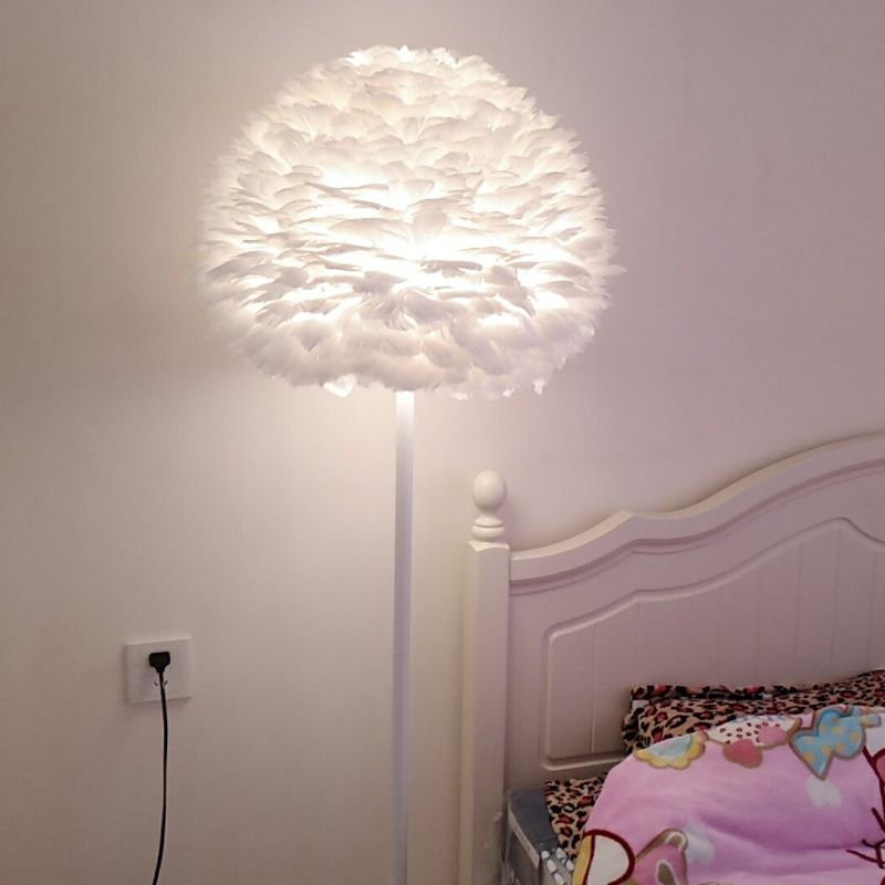 Lámpara de soporte de soporte moderno de 18 "/21.5" de la sala de estar moderna de 1 luces en blanco/rosa/naranja