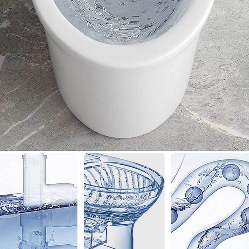 Contemporary Siphon Jet Toilet Bowl White Ceramic All-In-One Toilet