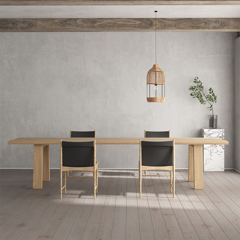 Rectangle Dining Table Solid Wood Dining Table with 4 Legs for Kitchen