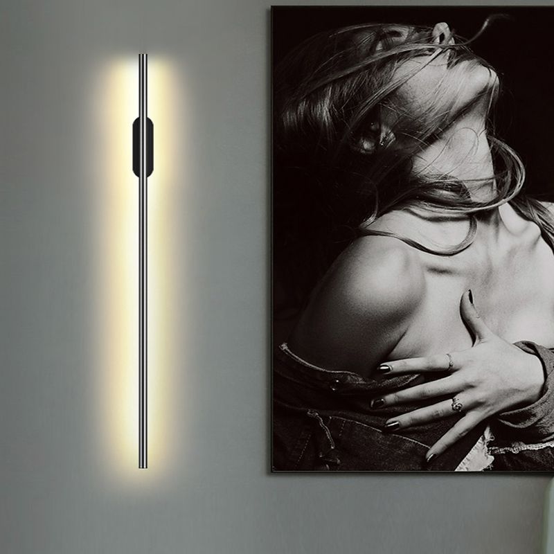 Metal Linear Wall Mounted Light Fixture Modern Minimalist Style Wall Light Sconces for Living Room