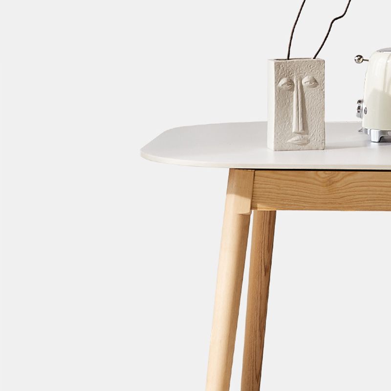 Modern Style Rectangle Table Sintered Stone Table with Wood Legs for Home