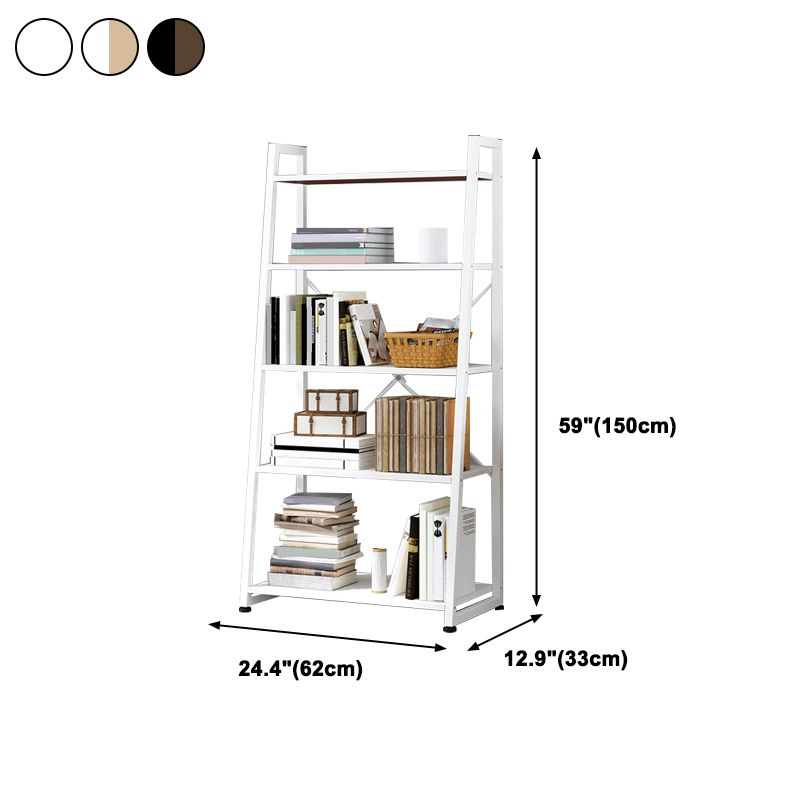 Modern Style Bookcase Metal Frame Open Back Bookshelf for Home Office