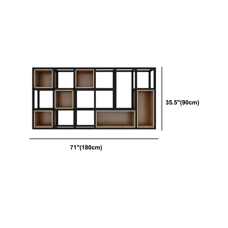 Industrial Style Bookcase Wall Mounted Bookshelf for Office and Study Room