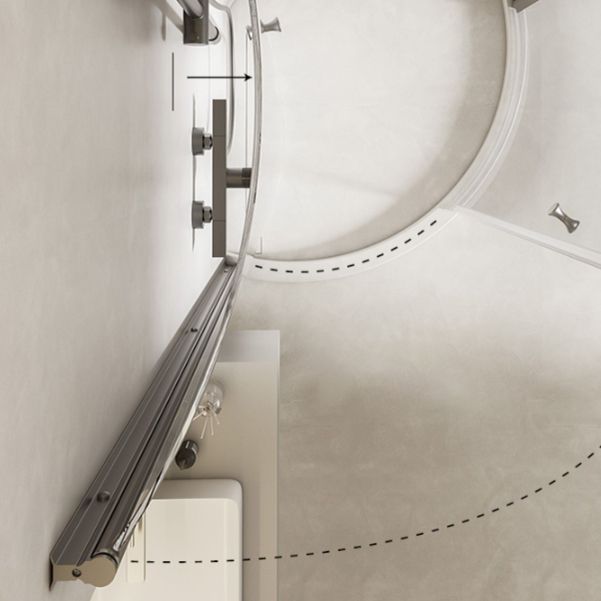 Hinged Door Shower Enclosure Tempered Glass Semi-Frameless Shower Enclosure