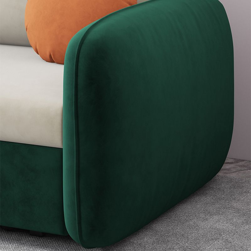 31.49" Wide Sleeper Sofa Velvet Detachable Mattress Sofa Bed with Storage