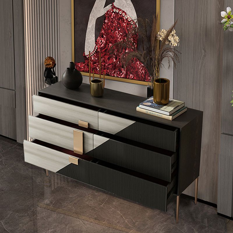 Classic Glam Combo Dresser Oak Storage Chest Dresser for Bedroom