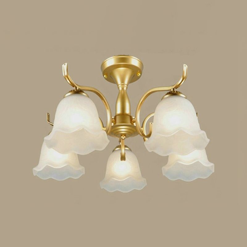 Household Ceiling Lamp Modern Flush Mount Light Fixture with Glass Shade