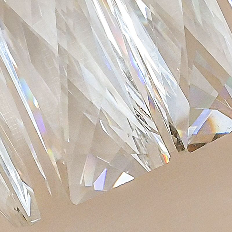 Clear Faceted Crystal Wall Mounted Lighting Modernist 1 Light Brass Wall Light for Living Room