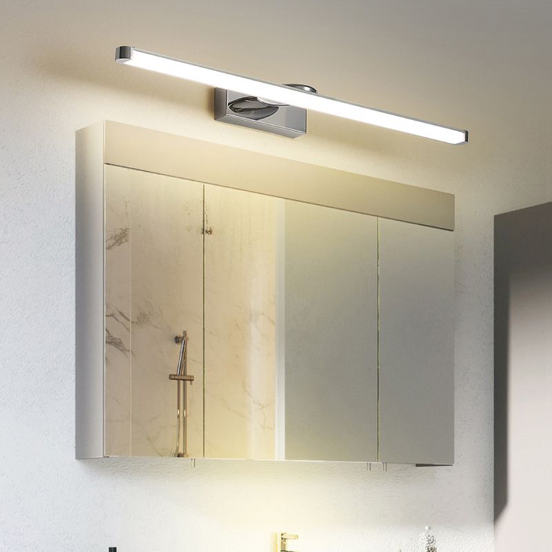 Modern Vanity Lighting Metal Wall Light Fixture in Silver for Bathroom