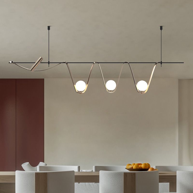 Modern Globe Shade Chandelier Lamp Glass Ceiling Pendant Light for Kitchen