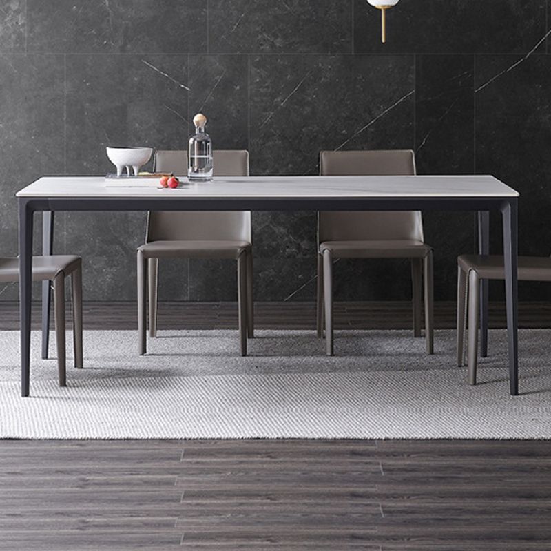 Contemporary Rectangle Dining Table Stone Dining Table with 4 Legs