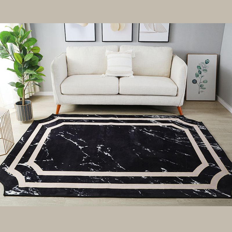 Simplicity Marble Effect Indoor Rug Novelty Shape Trendy Modern Carpet Polyester Anti-Slip Backing Carpet for Home Decoration