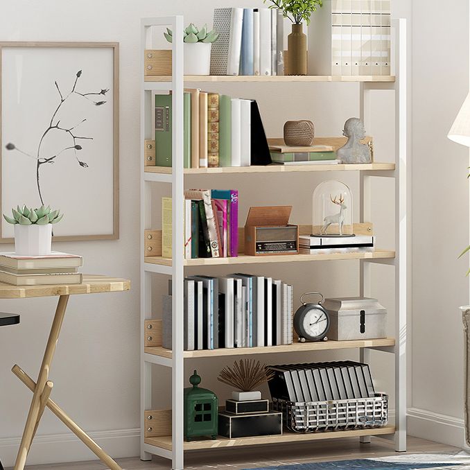 Open Steel Wood Bookcase Modern Home Simple Office Rectangular Bookshelf