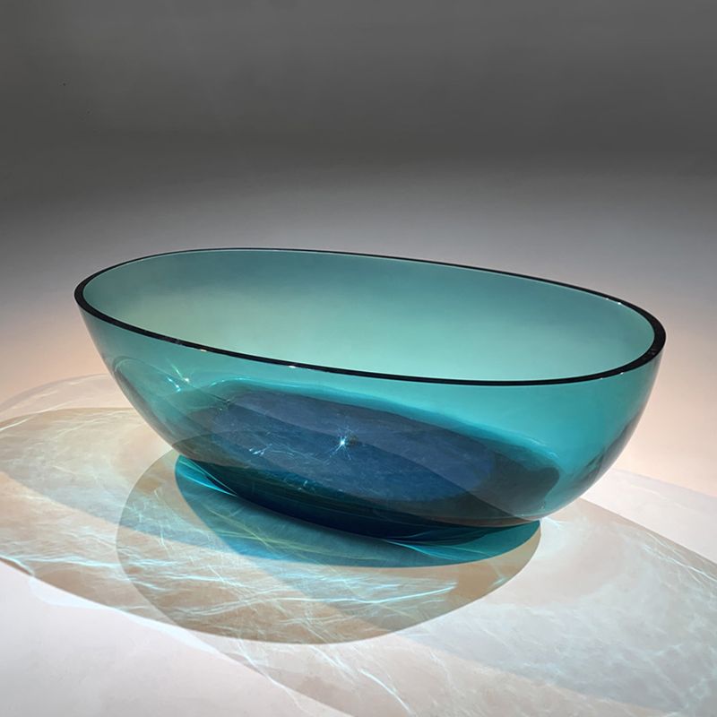 Modern Soaking Freestanding Tub Colorful Oval Bathtub for Home