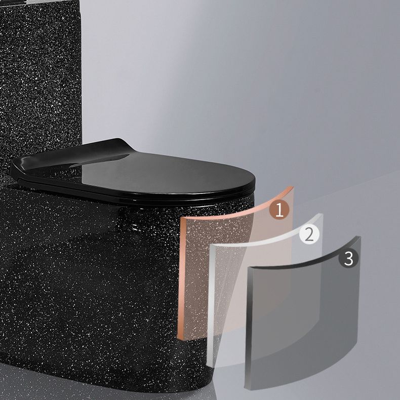 Traditional All-In-One Toilet Bowl Floor Mounted Black Urine Toilet for Bathroom