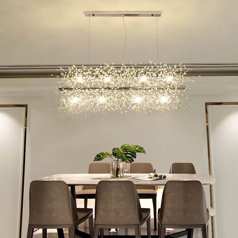 Firework Island Lighting Fixtures Crystal Minimalism Pendant Lighting Fixtures for Restaurant