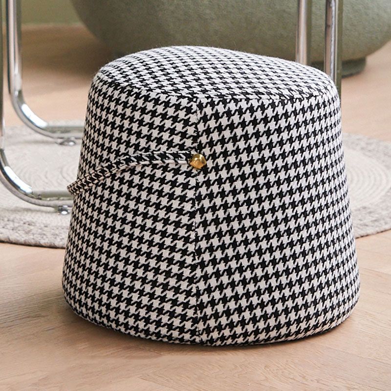 Solid Color Fabric Standard Stool Modern Style Simple Round Stool
