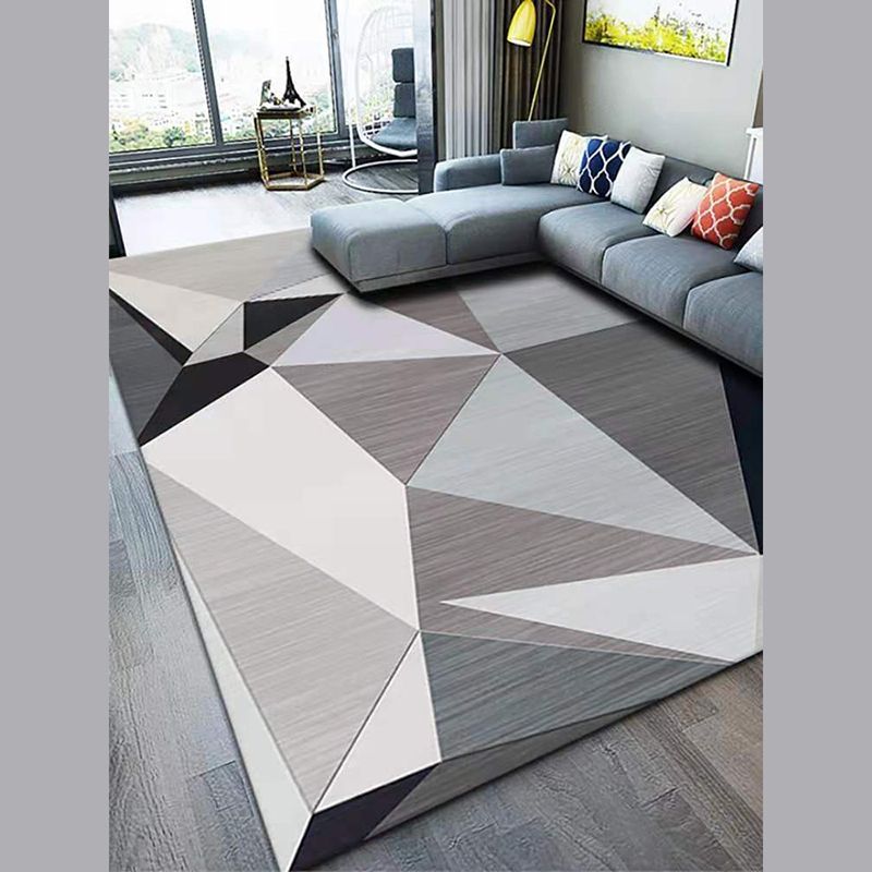 Tapis de tapis géométrique gris Tapis minimale minimale lavable pour le tapis à domicile