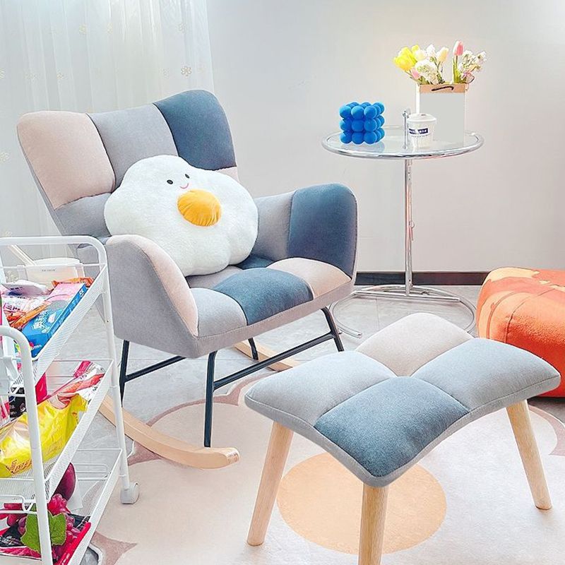 Contemporary Nursery Sofa Rocking Chair Indoor Living Room Rocking Chair with Ottoman