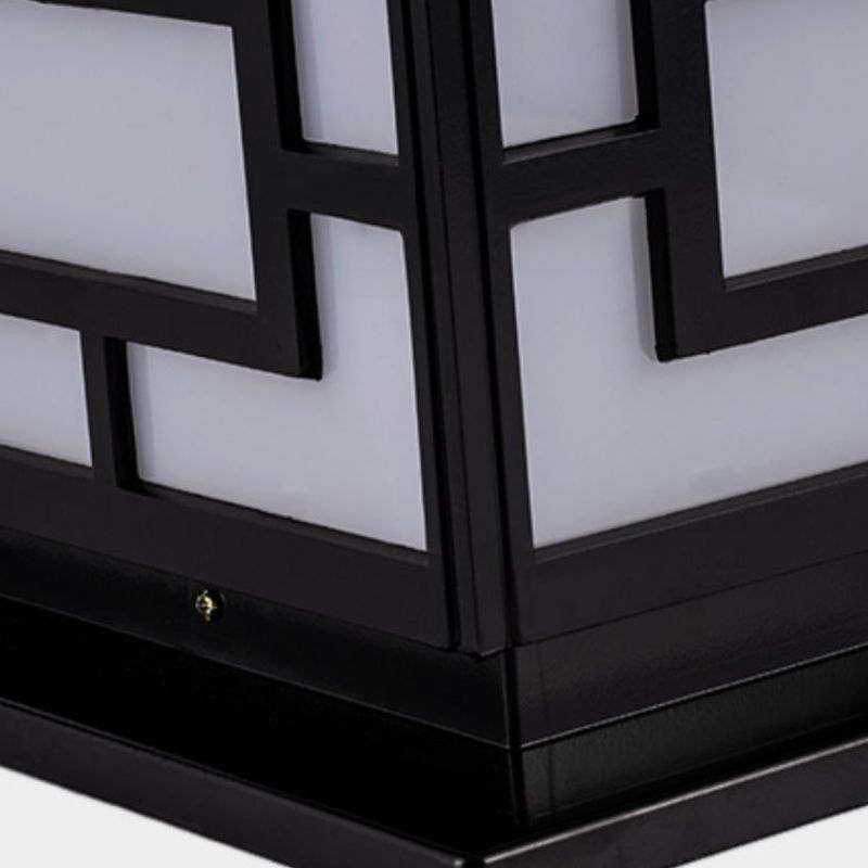 Modern Pillar Lighting Fixture Minimalist LED Solar Lamp for Backyard