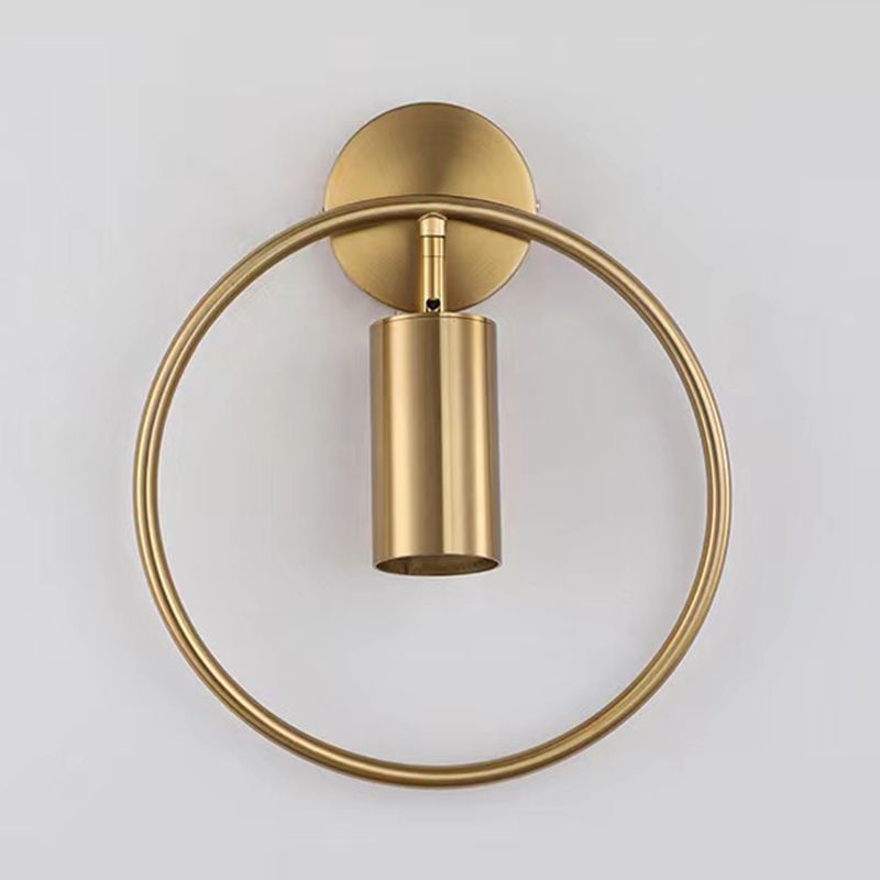 Black/Golden Single Modern Wall Mounted Sconce Metallic Wall Light