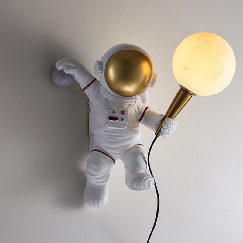 Astronaut Modelado de luces de matriz esféricas Resina creativa 1 luz sonces