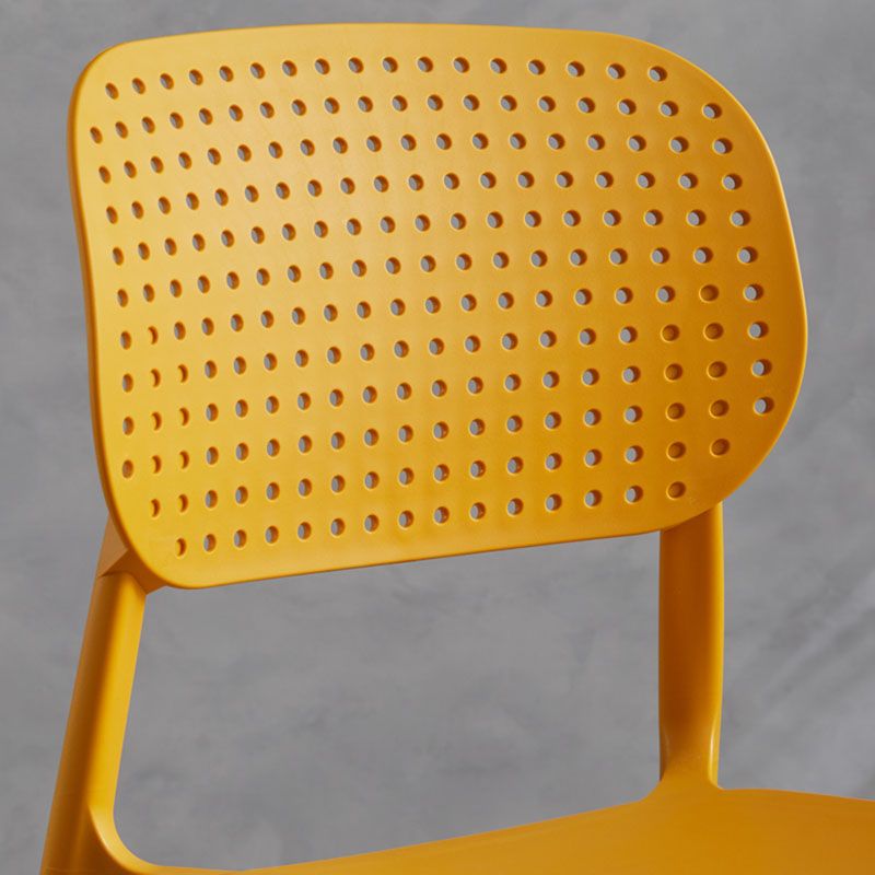 Minimalist Design Plastic Dining Armless Chair Open Back Dining Side Chairs