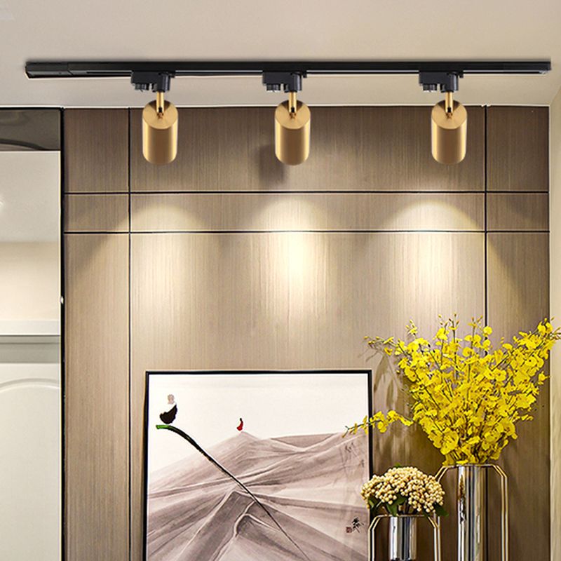 Lámpara cilíndrica moderna de montaje en techo, lámpara empotrada de metal en oro