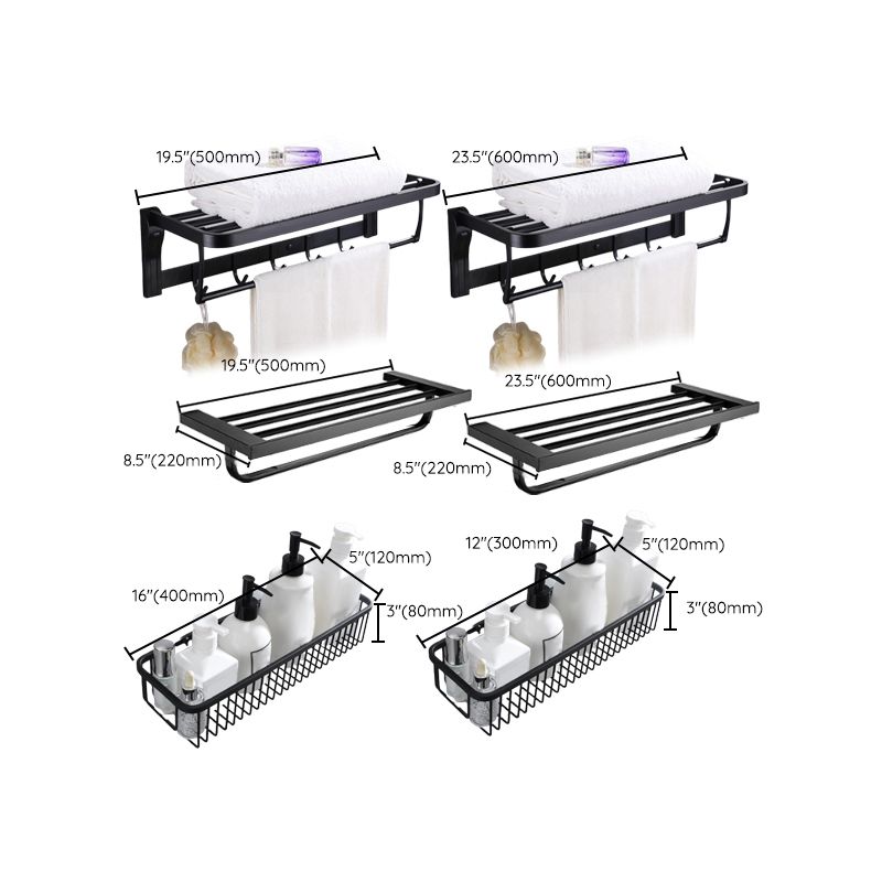 5-Piece Modernism Bath Hardware Set in Stainless Steel Matte Black