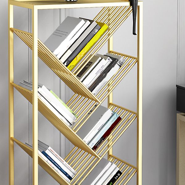 Modern Style Bookcase Open Back Metal Vertical Bookshelf for Home