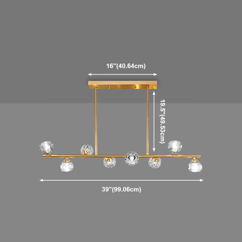 Sphère de l'île contemporaine Lumières de l'île cristalline en or
