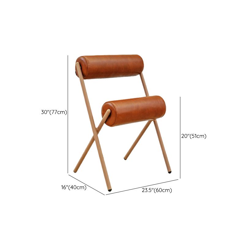 Nordic Stackable Backrest Cushion Chair with Metal Legs for Living Room