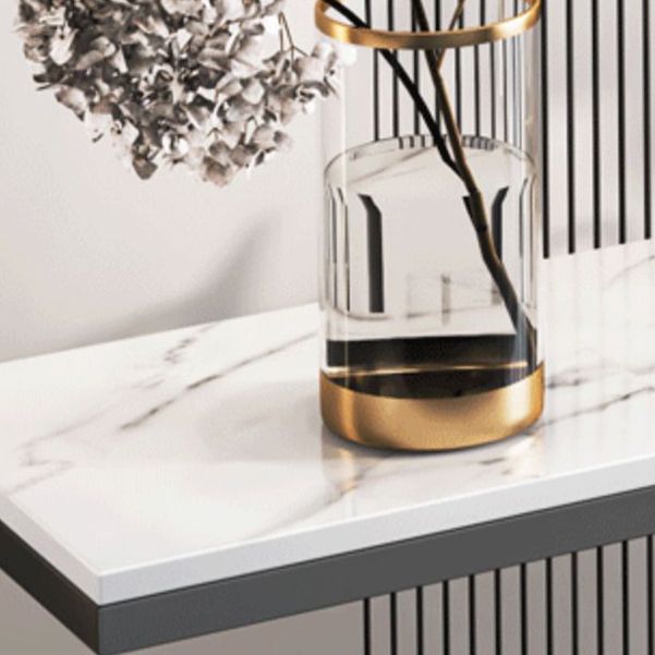 Irone Base Console Table with Rectangle Stone Top for Hall Accent Table