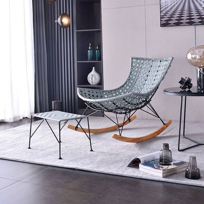 Contemporary Rattan Rocker Chair Water Resistant Rocking Chair for Living Room