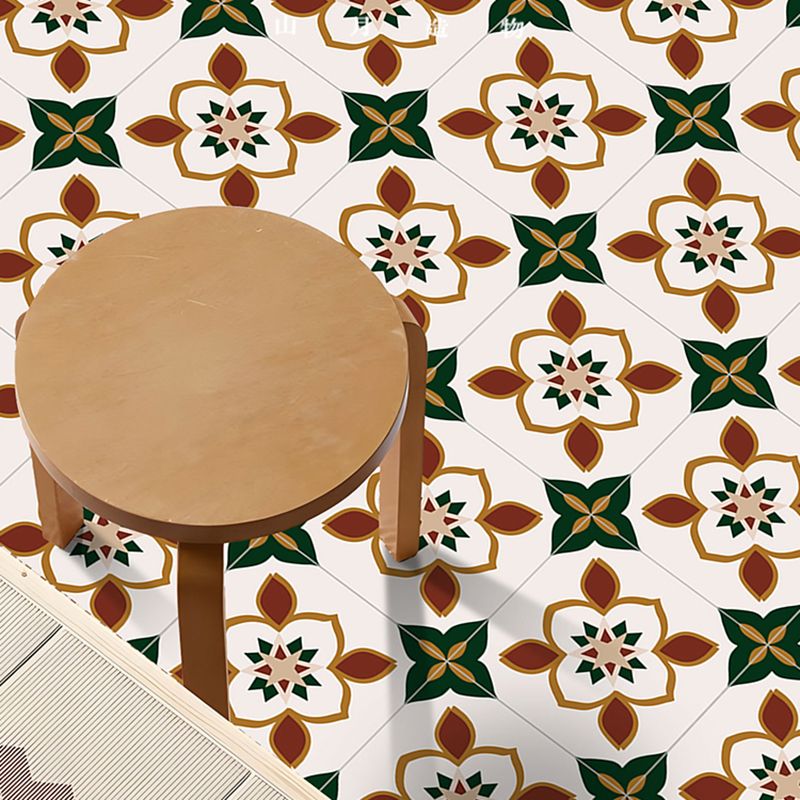 Beige Tone Peel & Stick Tile Square Pattern Printing Single Tile