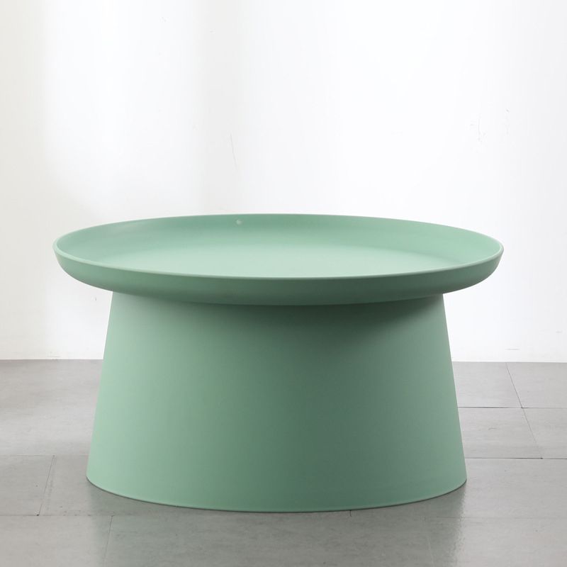 Modern Style Plastic Craft Drum-shaped Base Design Round Coffee Table