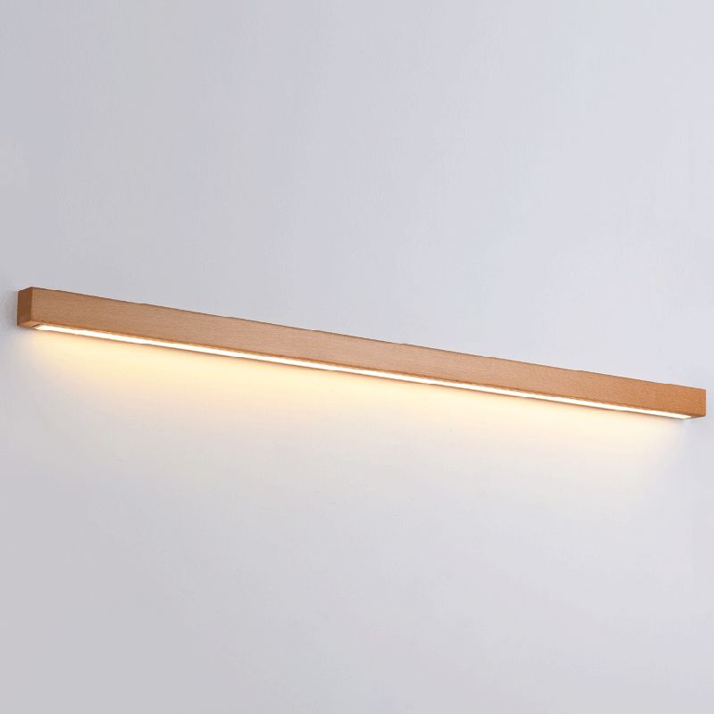Nordic Linear Wall Light Fixture Simple Wooden Wall Light Sconce