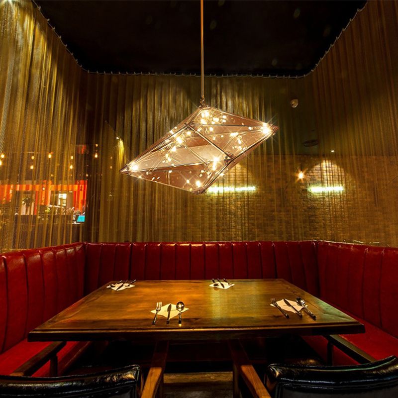 Postmoderne Geometrieglas-Kronleuchter 16 Leichter Einfachheit Wohnzimmer Beleuchtung mit 31,5 "HABTE