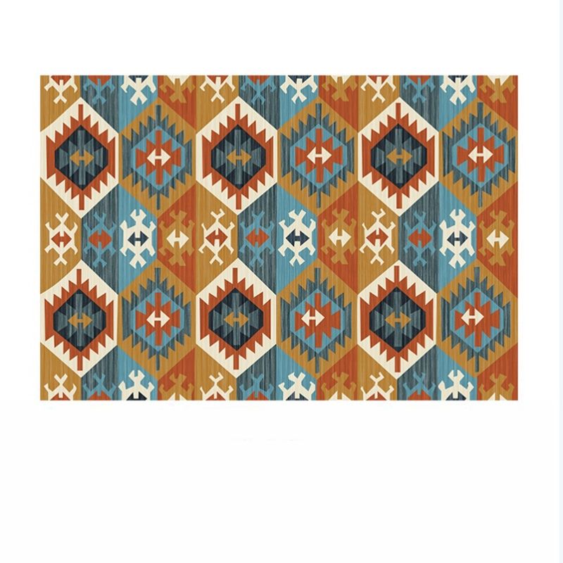 Bohemian Southwestern Print Rug Polyester Indoor Carpet Non-Slip Backing Area Rug for Living Room