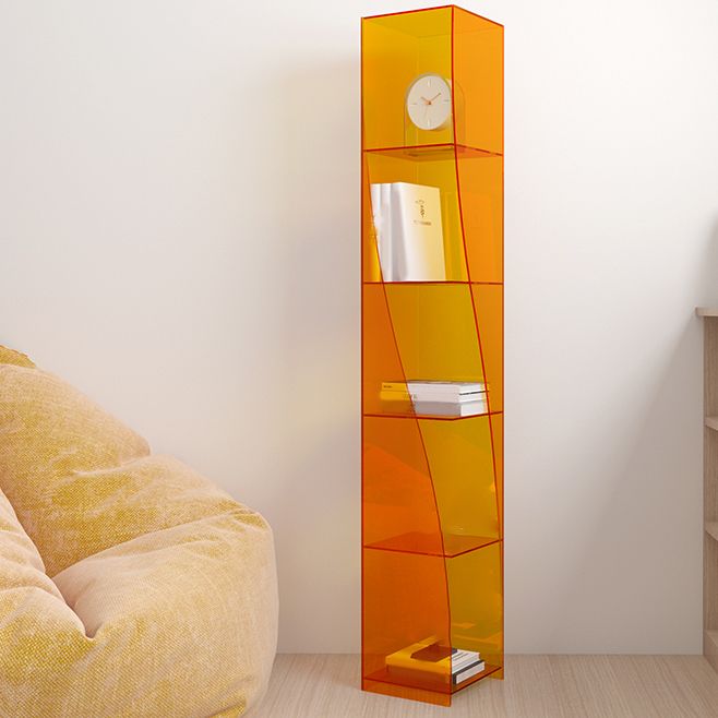 Modern Style Closed Back Bookshelf Vertical Acrylic Bookcase