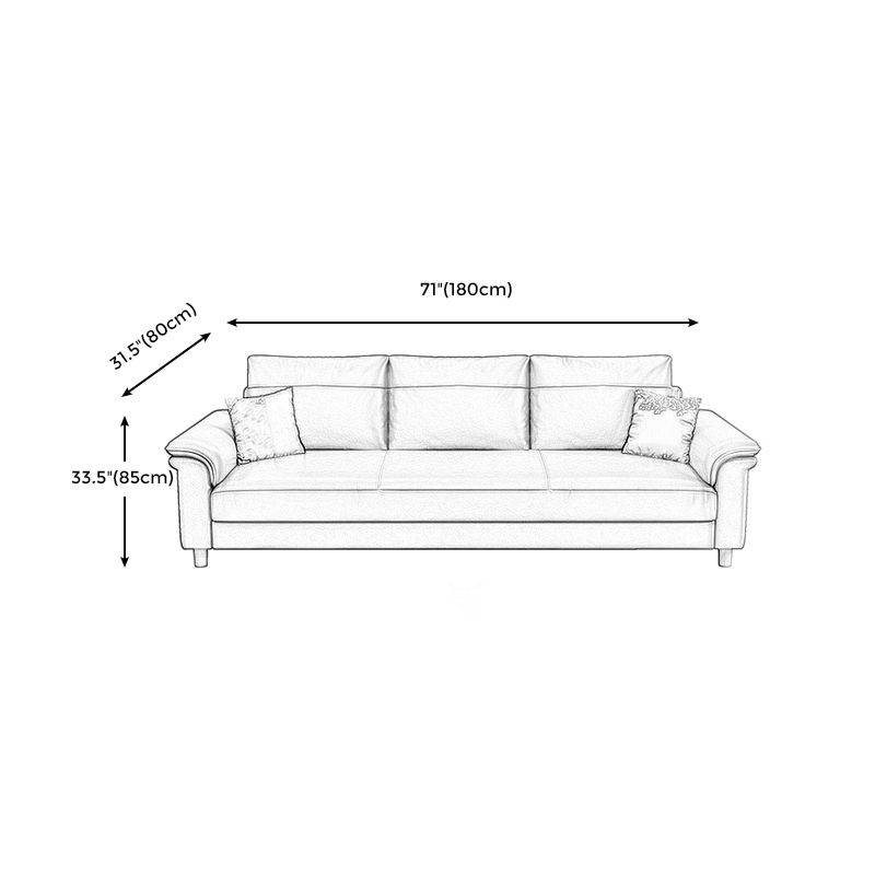 Stain Resistant Faux Leather Sofa Couch Pillow Top Arm Settee Couch with Pillows