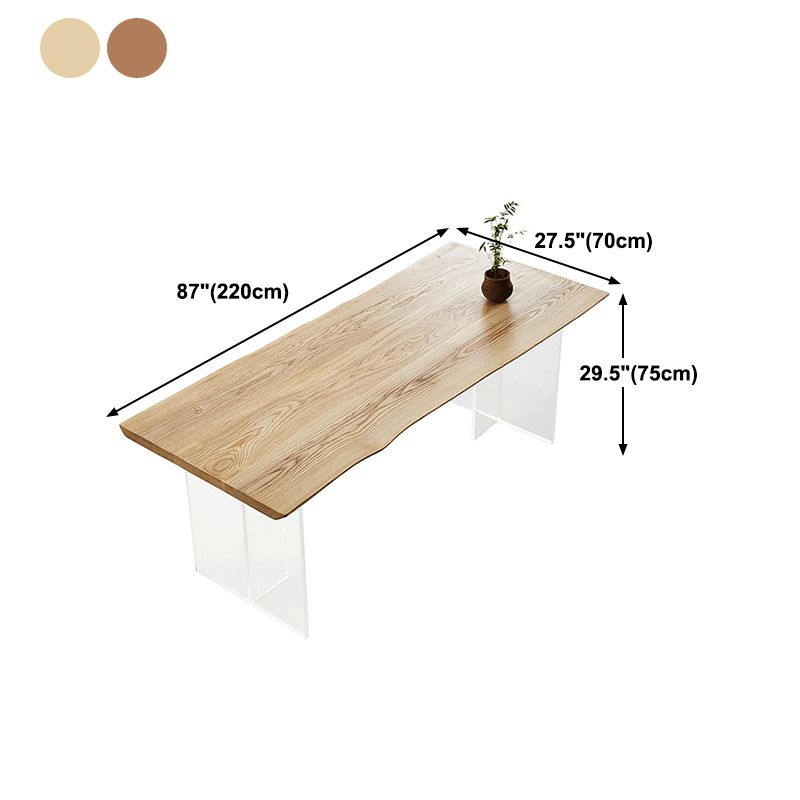 Wood Dining Table Contemporary Dining Table with Double Pedestal Base