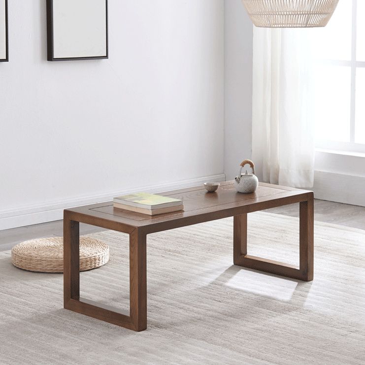 Scandinavian Solid Wood Coffee Table with Sled Base Cocktail Table