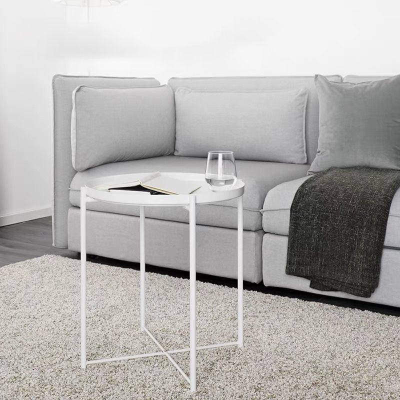 4 Legs Base Design Iron Material Green/white/black/yellow End Table Round Top Side Table