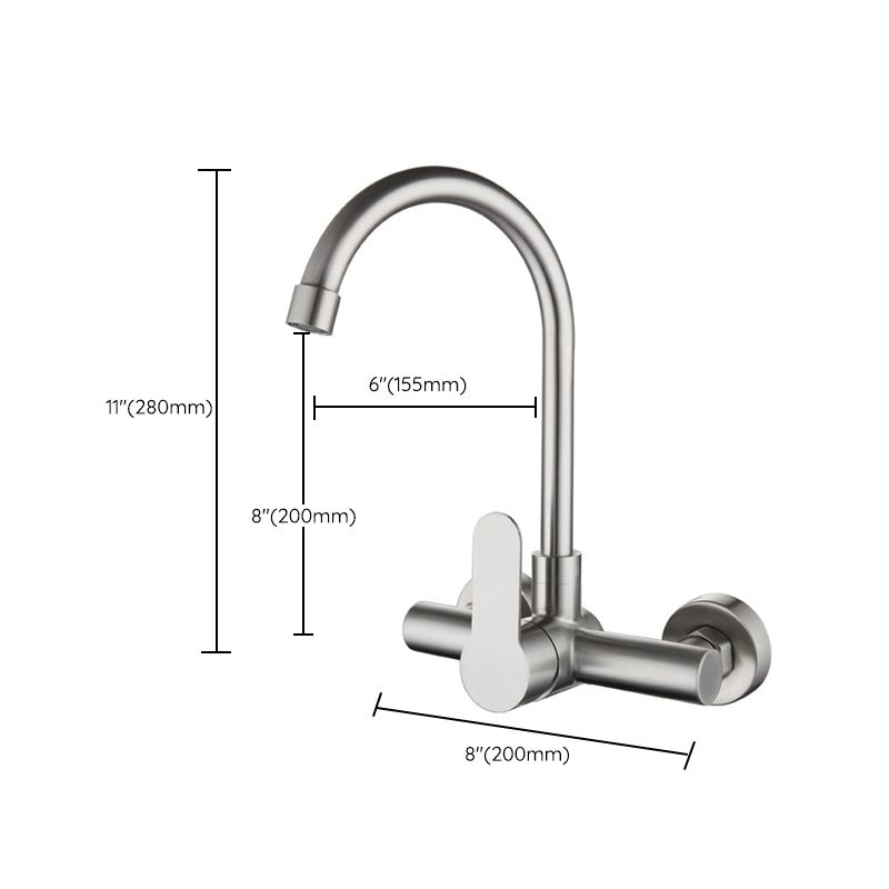 Contemporary 2-Function Kitchen Faucet 1-Handle Faucet with Stainless Steel